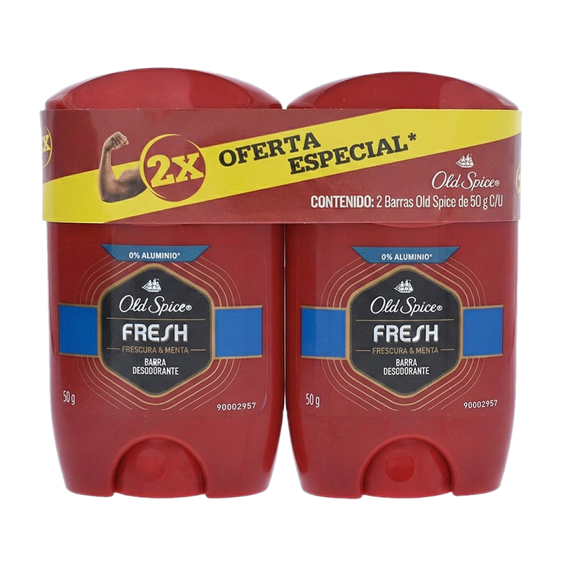 Desodorante En Barra Old Spice Fresh 50 G 2 Unidades