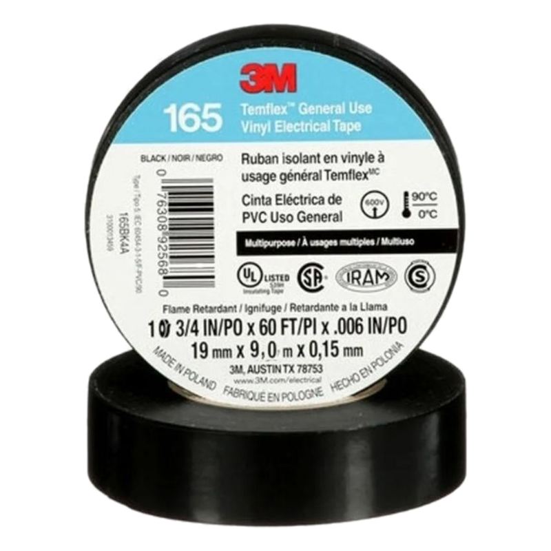 Cinta Aisladora Negra 3m 19 Mm X 10 Metros