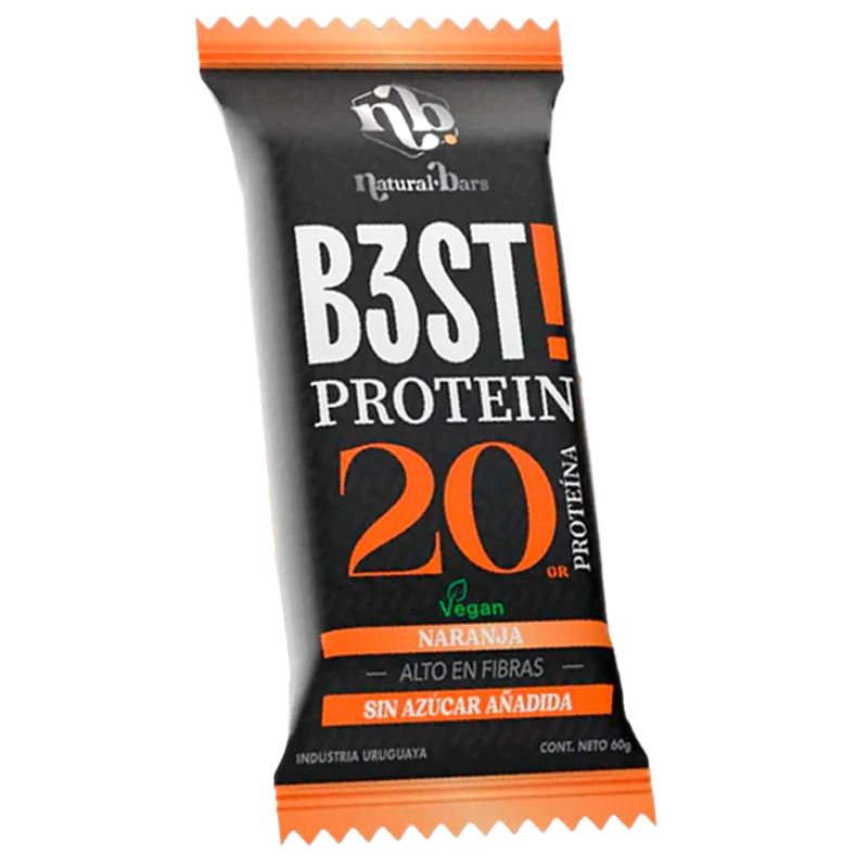 Barrita Proteína B3 Natural Bars Naranja Vegana 60 G