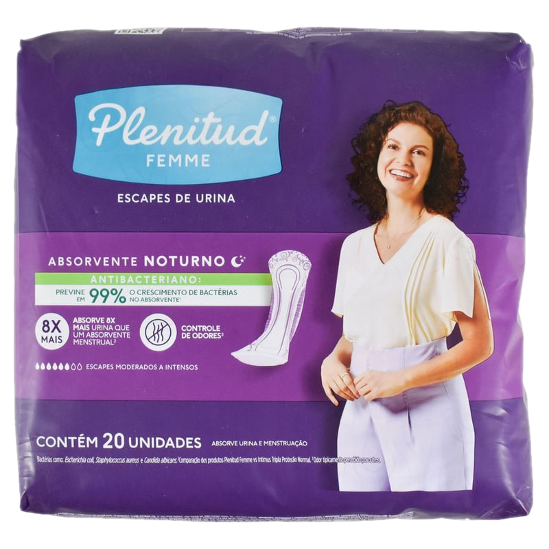 Plenitud Femm Toalla Nocturna Antibacterial 20 Unidades