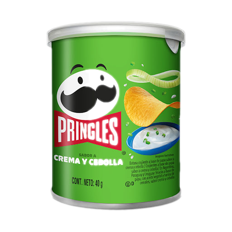 Snack Papas Pringles Crema Ácida Y Cebolla Lata 40 G