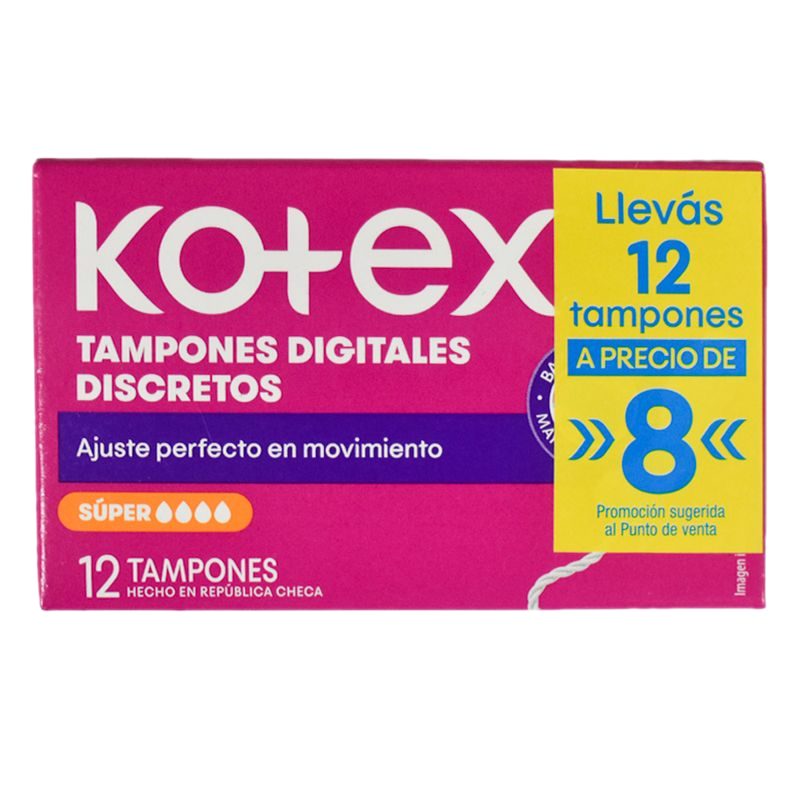 Tampones Kotex Súper 16 Unidades