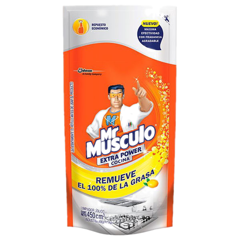 Mr Musculo Antigrasa Cocina Naraja Doypack 450 Ml