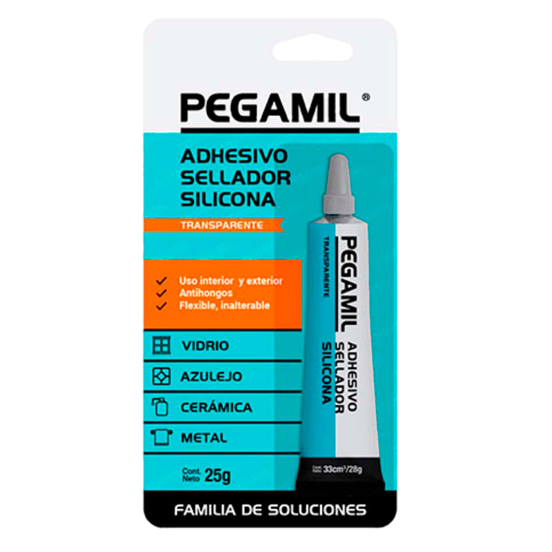 Sellador De Silicona Pegamil Transparente 25 G