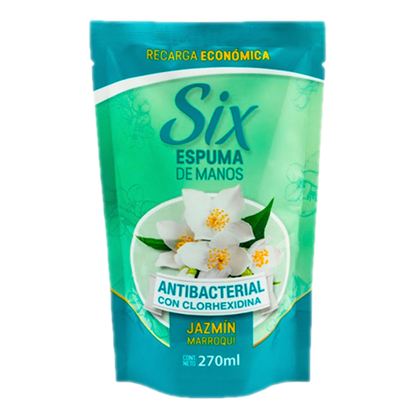 Jabón En Espuma De Ducha Six Jazmín Para Manos Refill 270 Ml