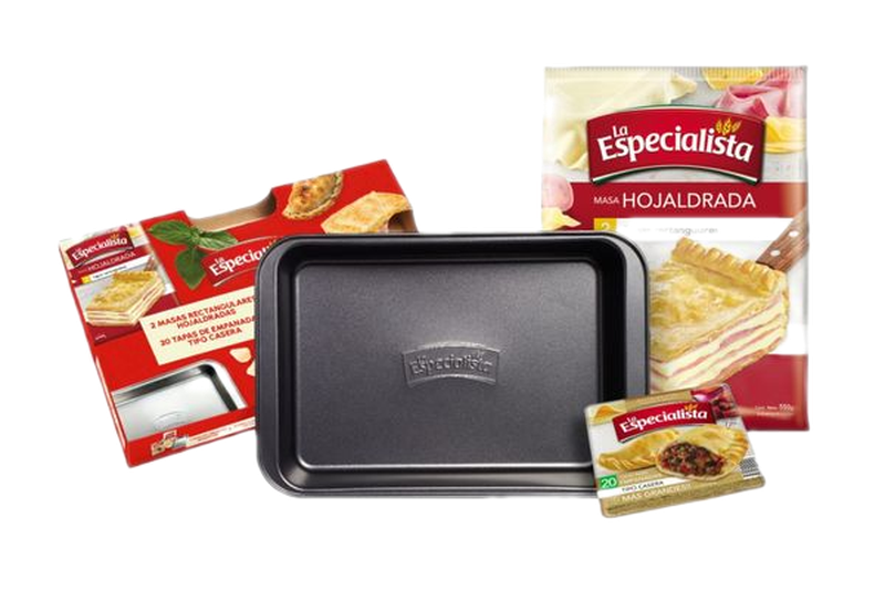 Pack La Especialista 2 Masas Rectangulares Hojaldradas + 20 Tapas De Empanadas Tipo Casera + Asadera