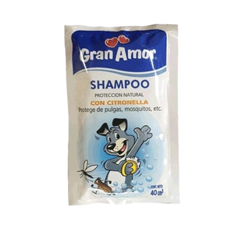 Shampoo De Citronella Para Mascotas Gran Amor Sashet