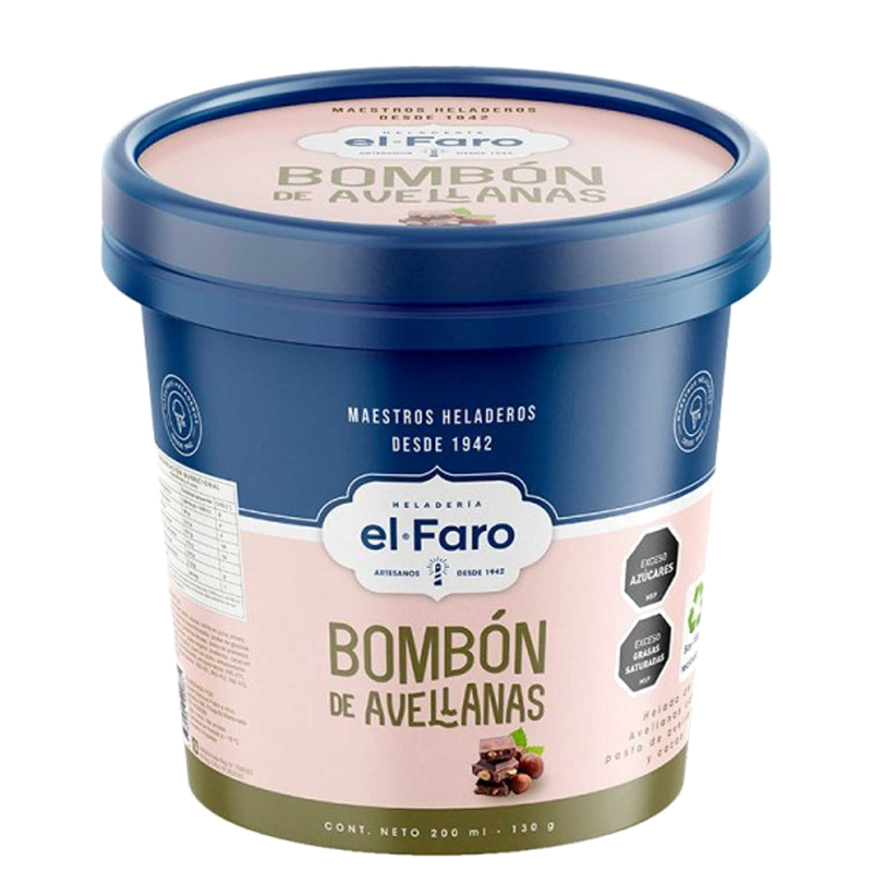 Helado El Faro Bombon Avellanas 500 Ml