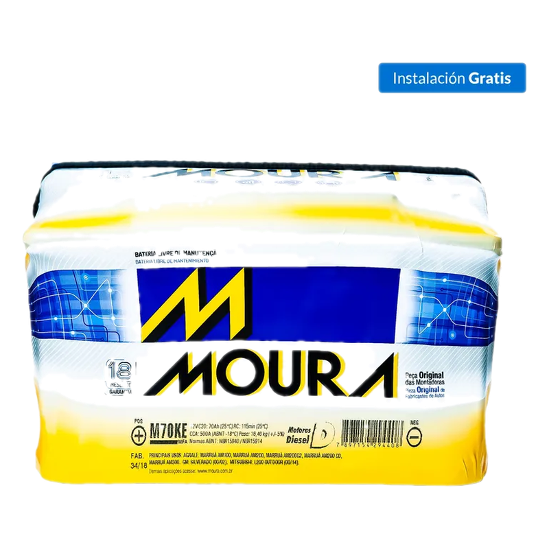Bateria 115 Amp 70 Izquierda Moura