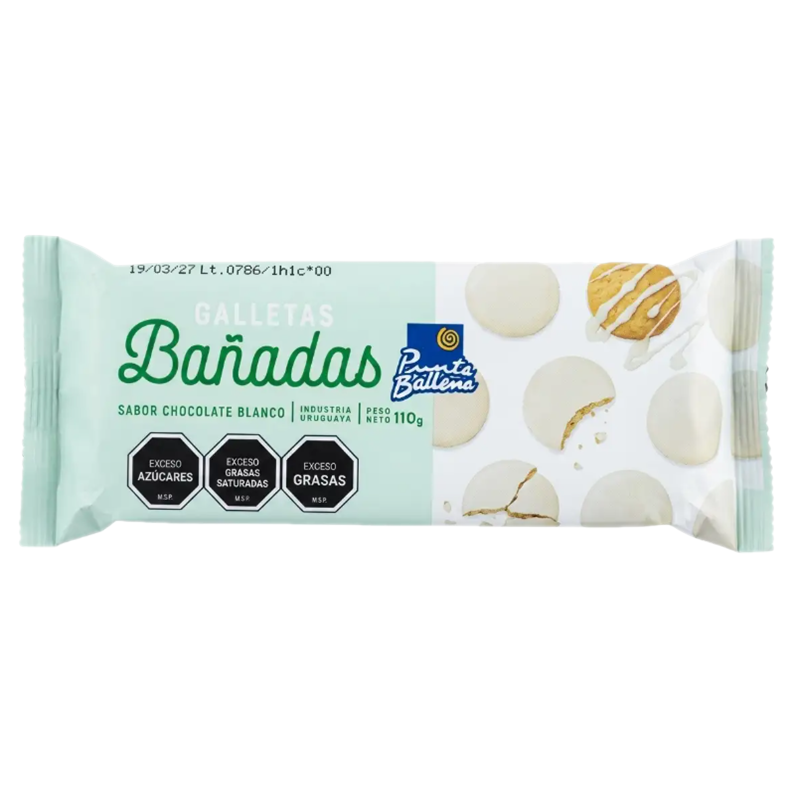 Galletas Punta Ballena Bañadas Chocolate Blanco 110 G