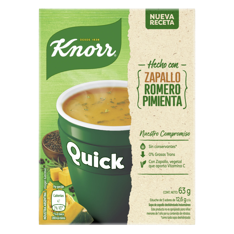 Sopa Knorr Quick Zapallo 5 Unidades