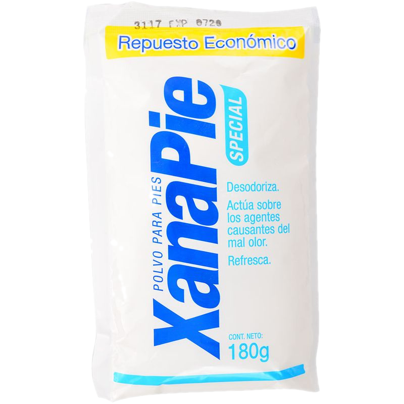 Polvo Para Pies Xanapie Azul Repuesto 180 G