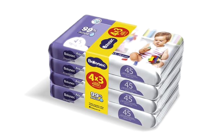 Toallitas Húmedas Babysec Premium 99% Agua (180 Unidades)