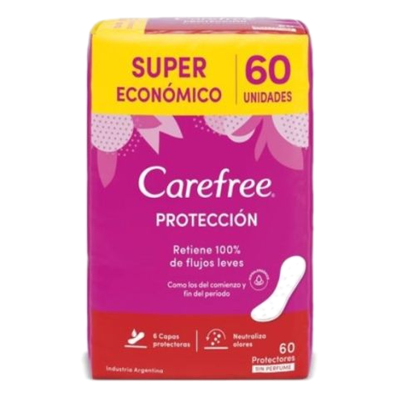 Carefree Proteccion Original Sin Perfume 60 Unidades