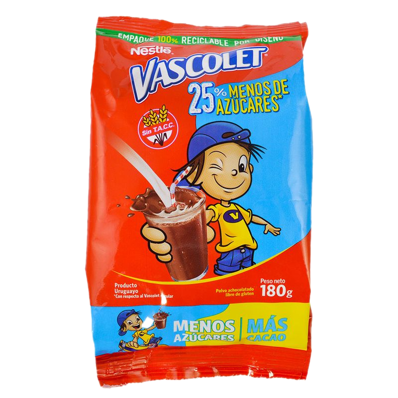 Achocolatado Vascolet 25% Reducido Azúcar 180 G
