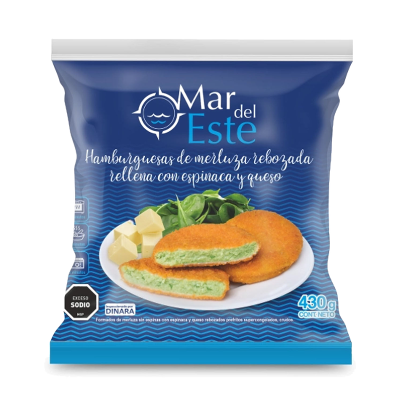 Medallon Mar Del Este De Merluza Espinaca Y Queso 430 G