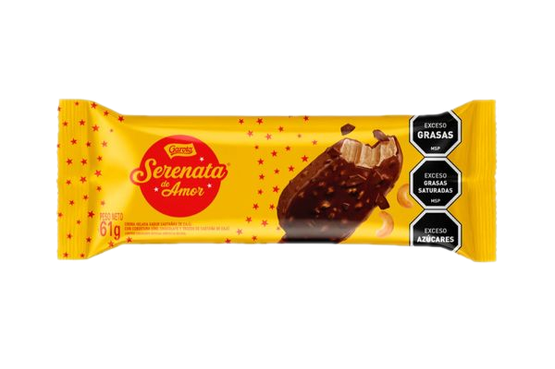 Helado Garoto Serenata Castañas De Cajú Con Cobertura De Chocolate 61 G