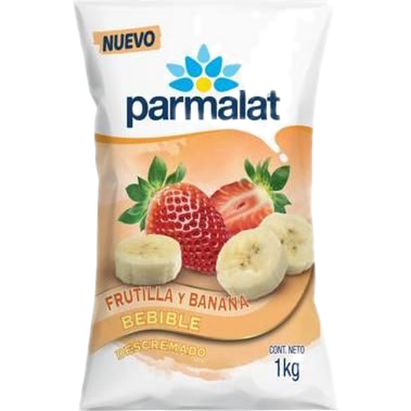 Yogur Bebible Parmalat Banana-frutilla Sachet 1 L