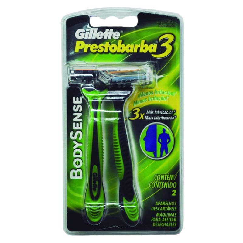 Máquina Prestobarba 3 Gillette Body Sense 2 Unidades