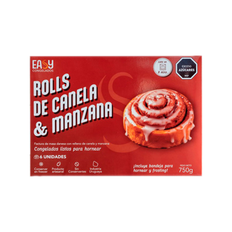 Rolls De Canela Y Manzana Easy Congelados 6 Unidades 750 G