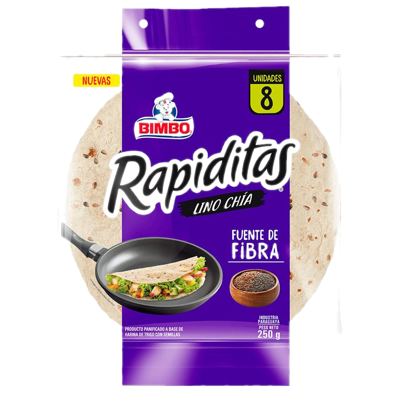 Tortillas Rapiditas Bimbo Lino Chía 250 G