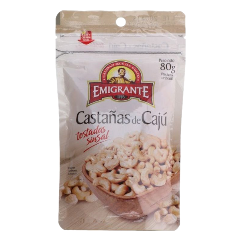 Castaña Cajú Tostadas Sin Sal Emigrante 80 G