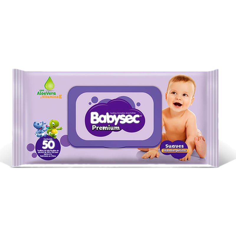 Toallitas Húmedas Babysec Premium 50 Unidades