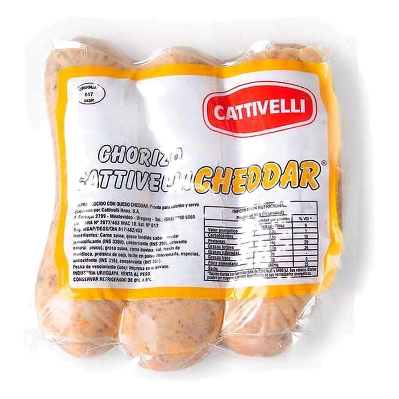 Chorizo Cheddar Cattivelli 3 Unidades