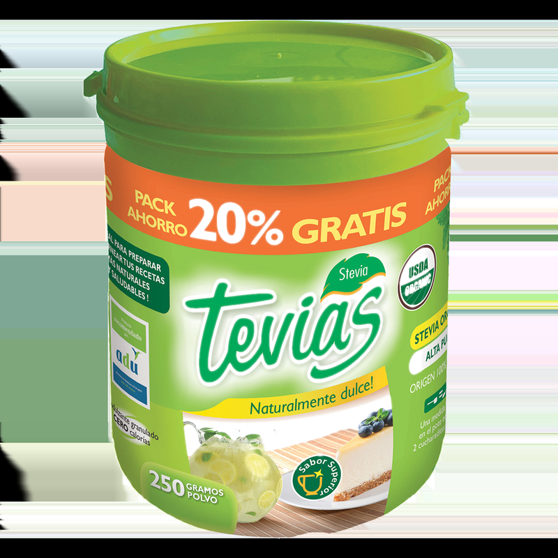 Edulcorante Tevias Polvo Pote 250 G