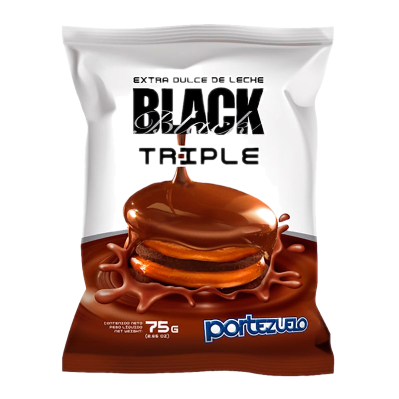 Alfajor Portezuelo Black Triple Dulce De Leche 75 G