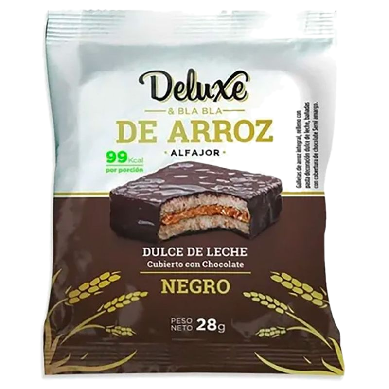 Alfajor De Arroz Deluxe Negro Bañado Chocolate