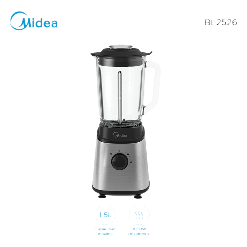 Licuadora Midea Bl2526 Con Jarra De Cristal 1.5 L