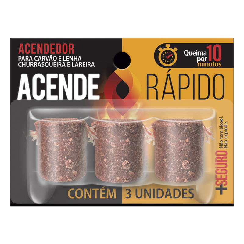 Iniciador De Fuego Acende Rápido 3 Unidades