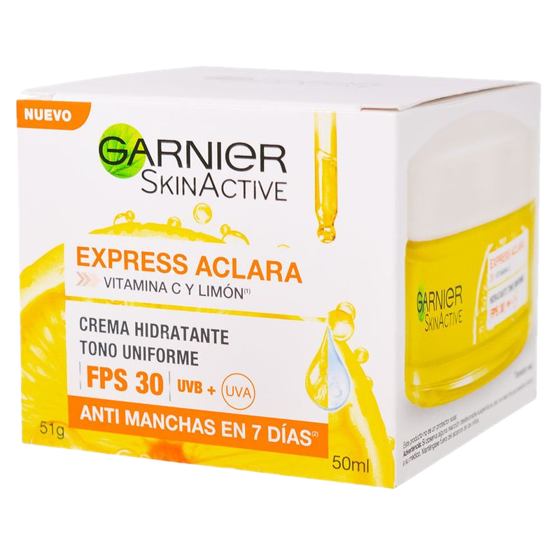Crema Hidratante Garnier Express Aclara Fps30 50 Ml