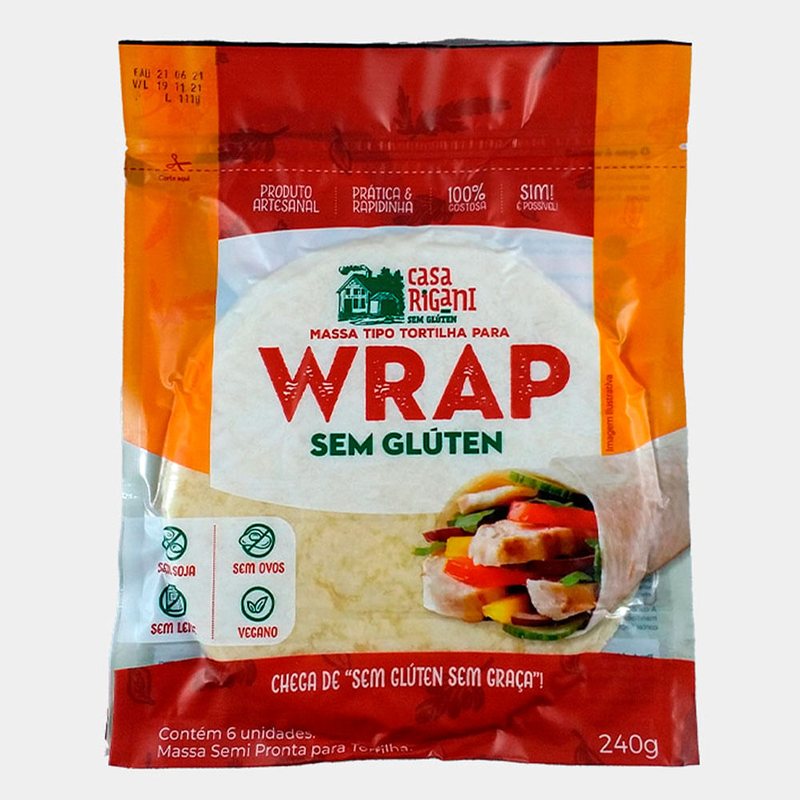 Wrap Sin Gluten Casa Rigani 6 Unidades 240 G