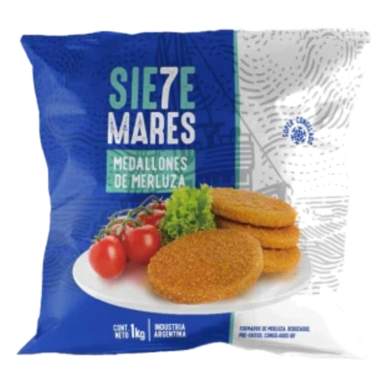 Medallones De Merluza Siete Mares Rebozada 1 Kg