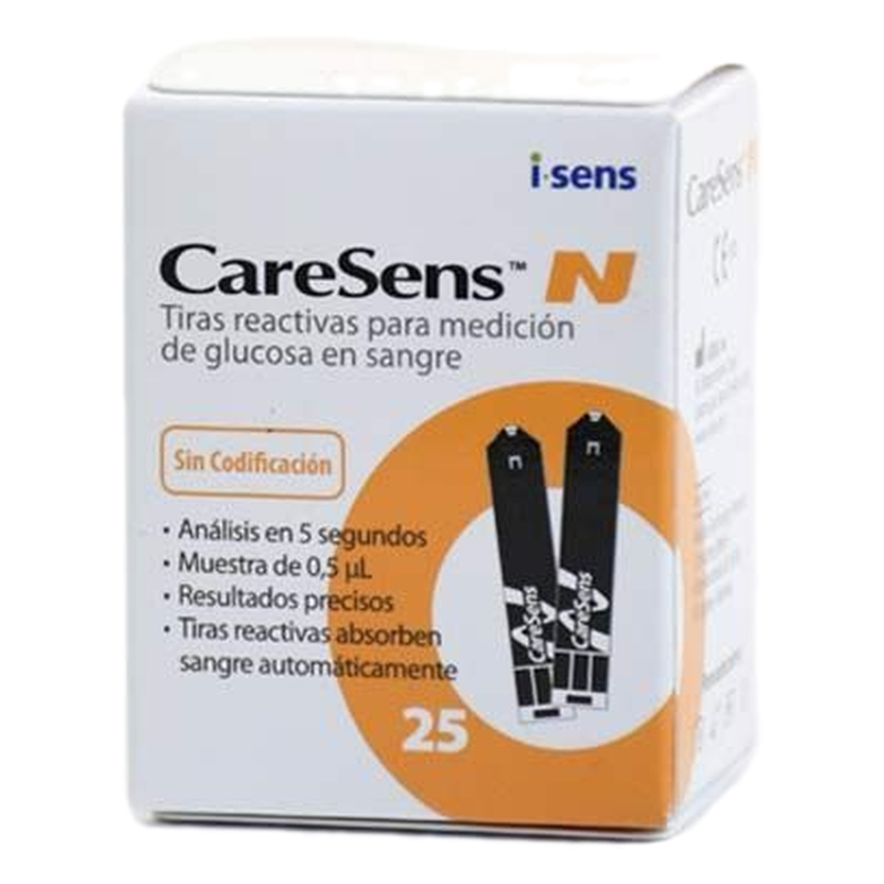 Caresens N Tiras 25 Unidades