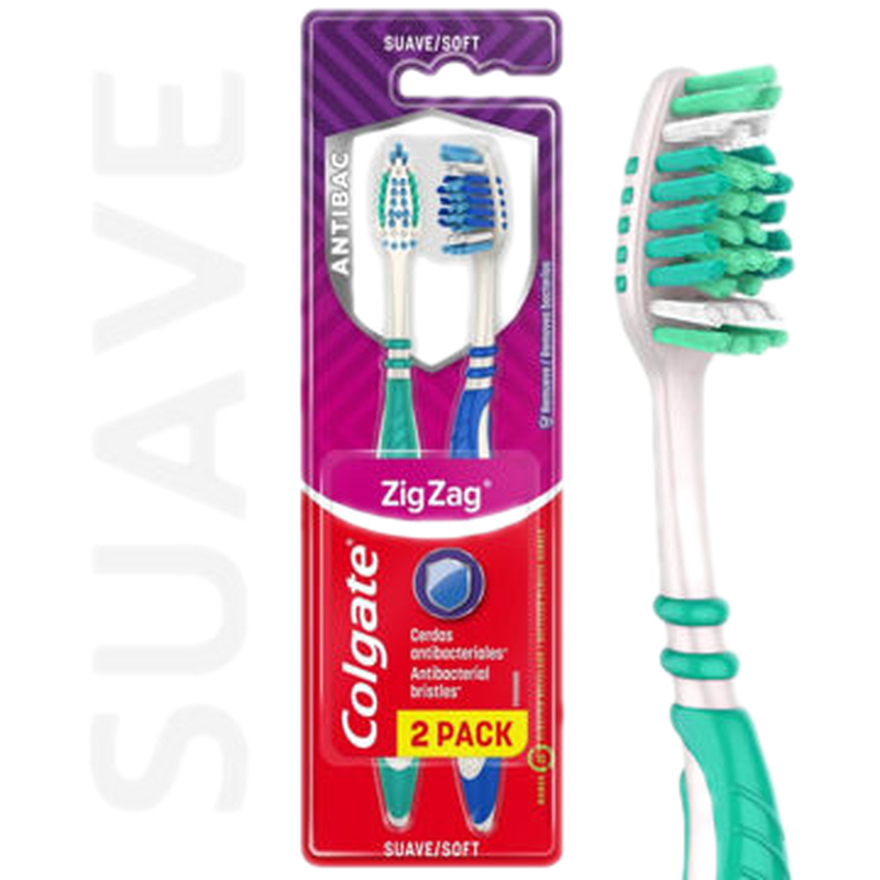 Colgate Cepillo Zig Zag Suave 2 Unidades