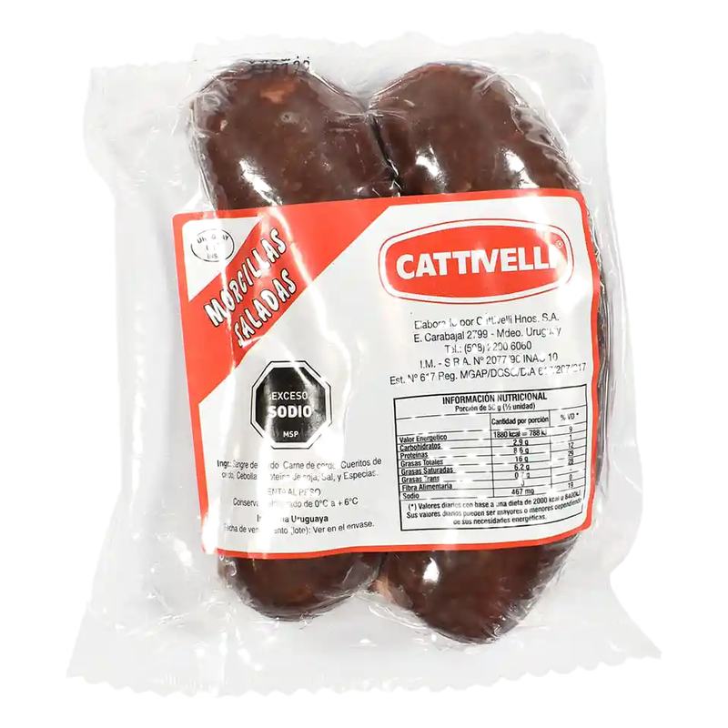 Morcilla Salado Cattivelli Con Queso Y Aceitunas Al Vacío