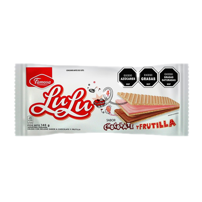 Galleta Famosa Waffle Lulu De Chocolate Y Frutilla 140 G