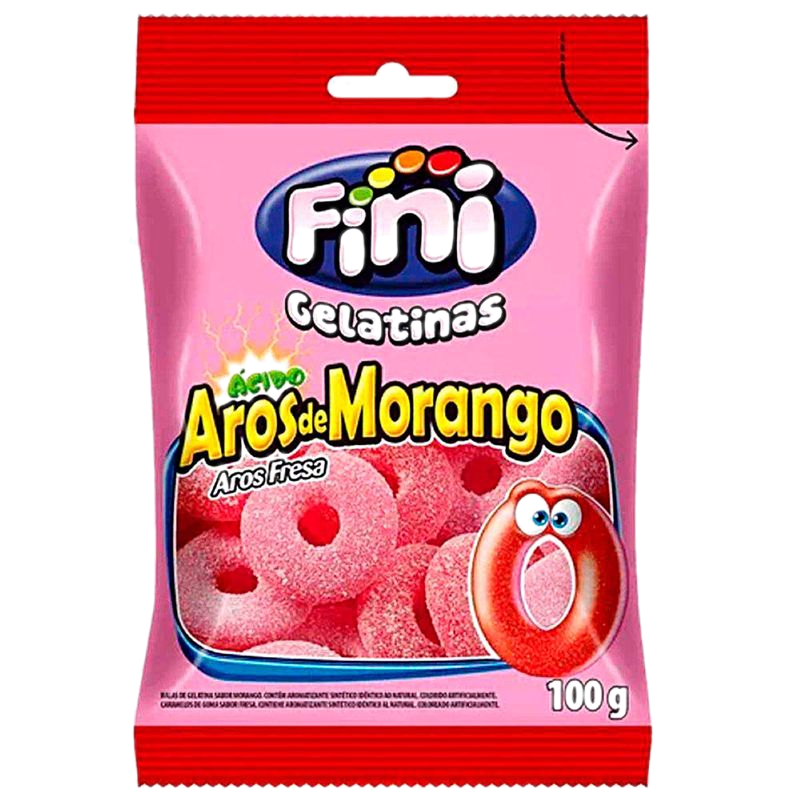 Caramelos De Gelatina Fini Aros De Fresa 100 G