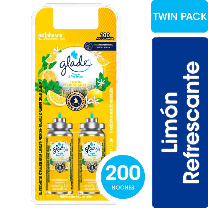 Desodorante De Ambiente Glade Toque Twin Limon Repuesto