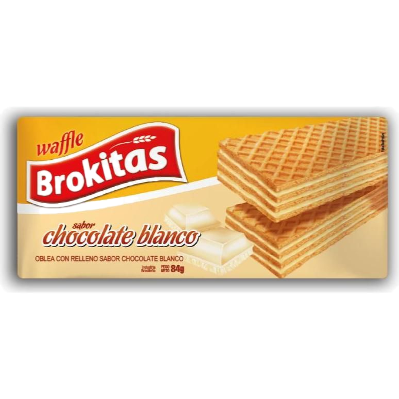 Galletas Oblea Brokitas Chocolate Blanco 84 G