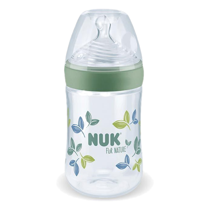 Biberón Nuk For Nature Con Tetina Verde Mate 260 Ml