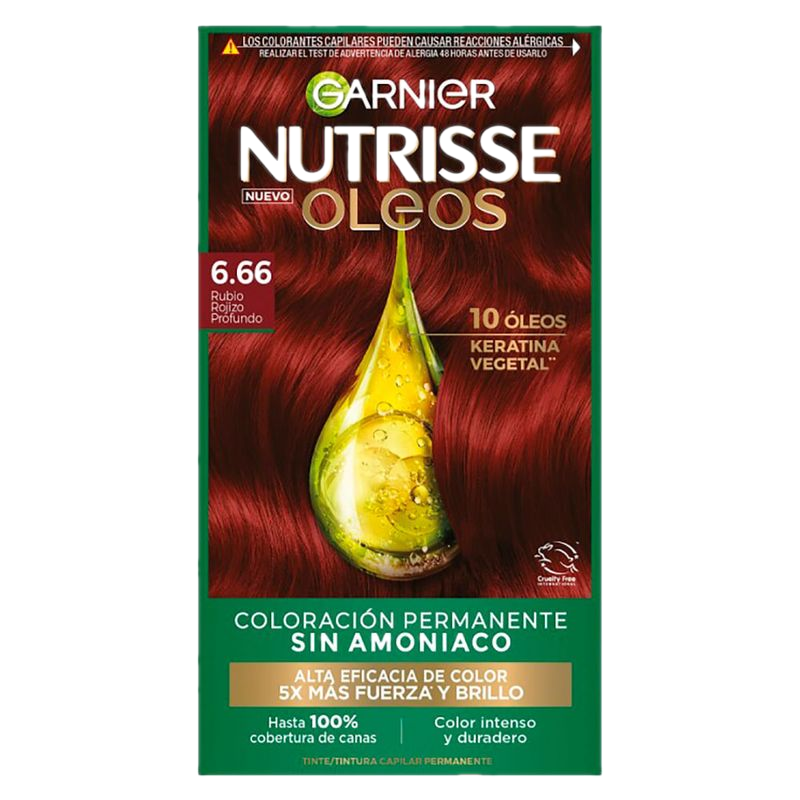 Coloración Nutrisse Óleos Rubio Rojizo Profundo 6.66