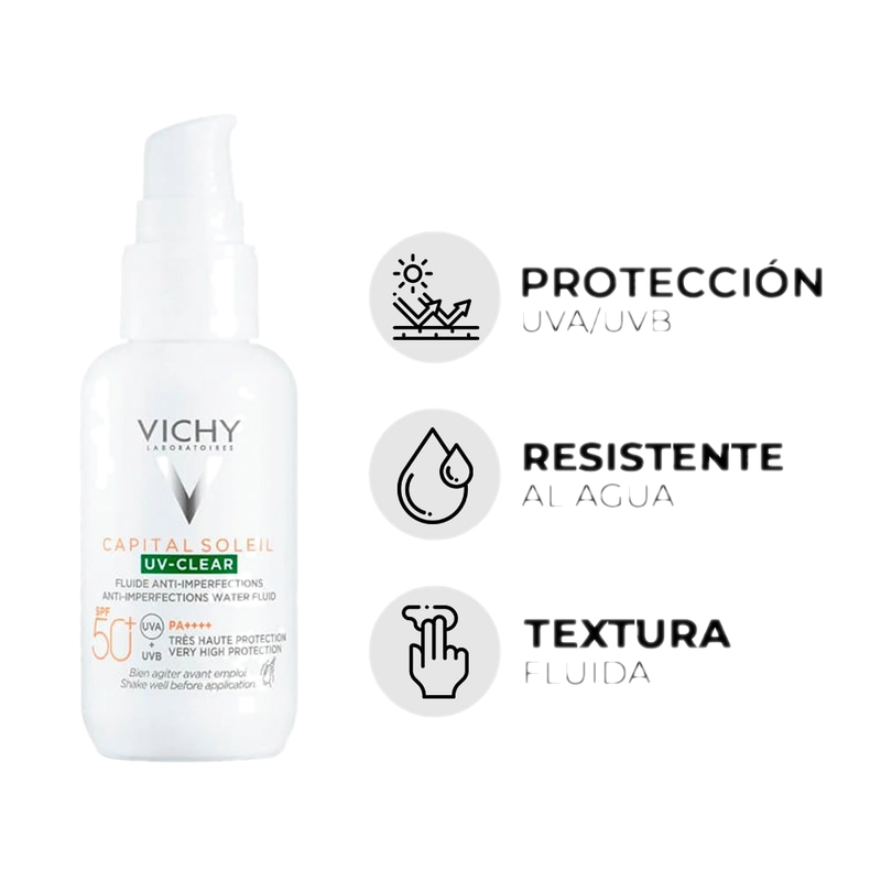 Protector Solar Vichy Capital Soleil Uv Clear Fps50 40 Ml