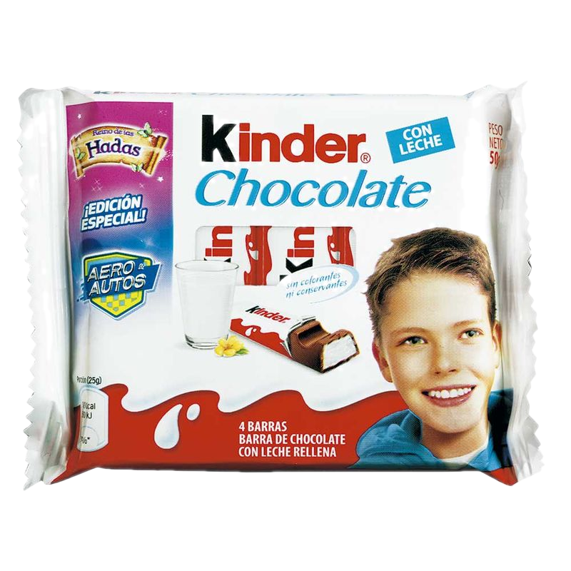 Chocolate Relleno Kinder 4 Unidades 50 G