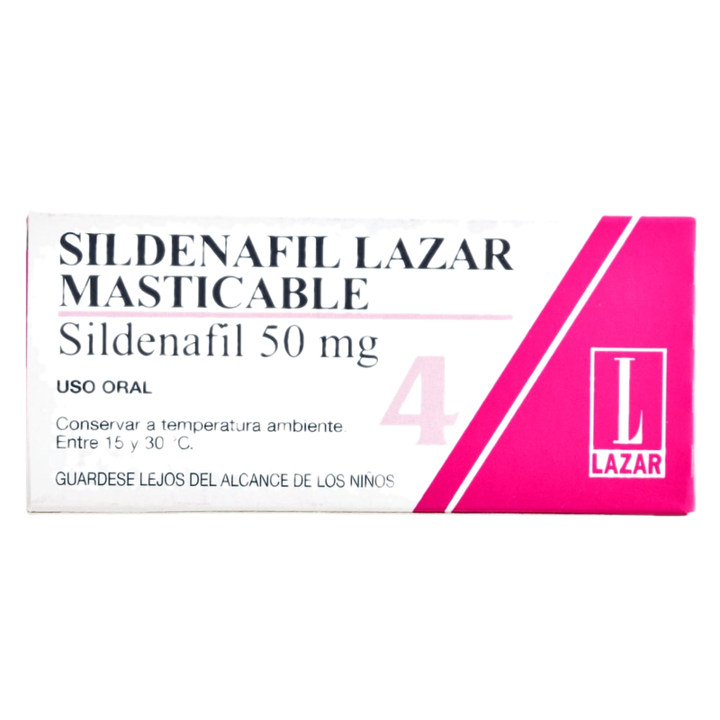 Sildenafil Lazar Masticable 50 Mg 4 Comprimidos Masticables