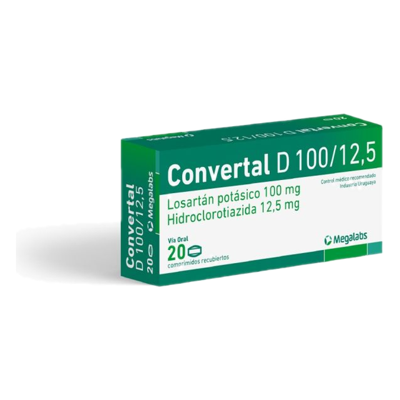 Convertal D 100 / 12,5 Mg X 20 Comprimidos