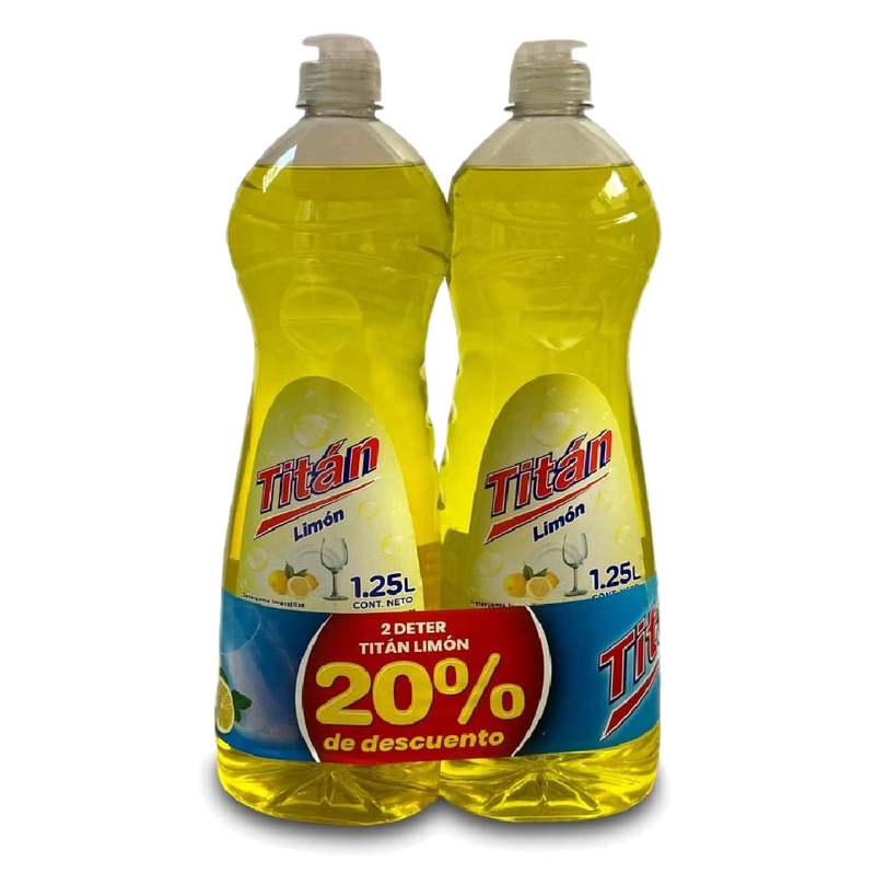 Detergente Lavavajilla Titan 2 Unidades 1.25 L